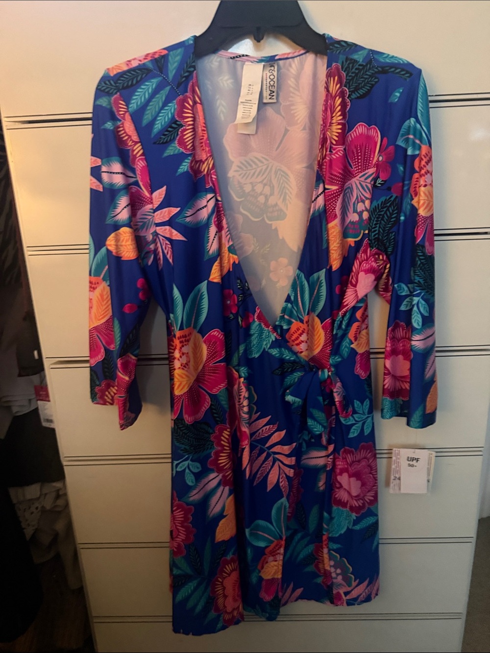 24th & Ocean Blue Dress with Pink Trim